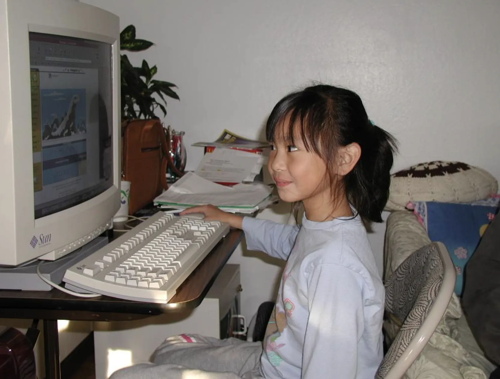 Lucy coding as a child