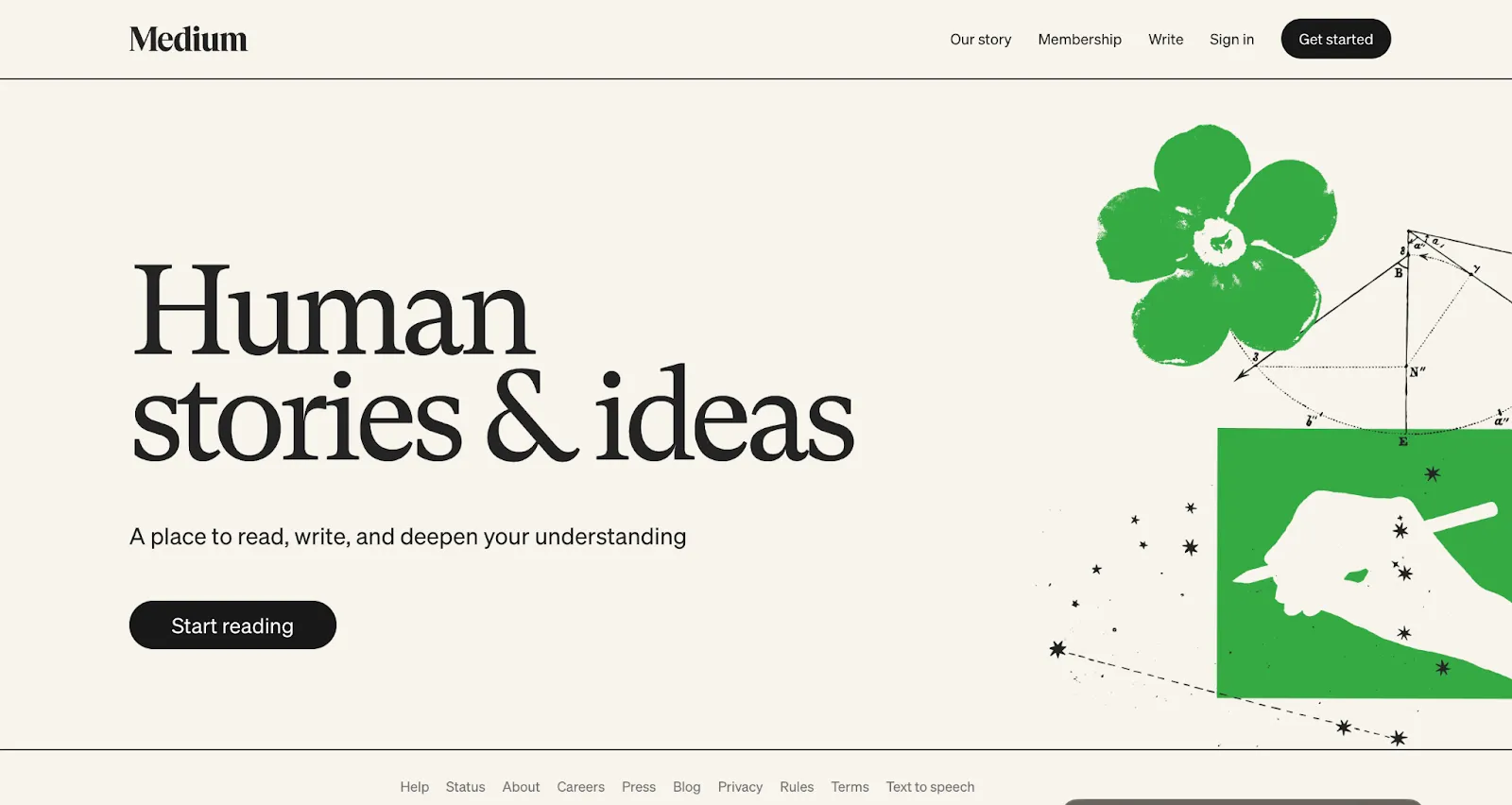 Medium homepage and offers