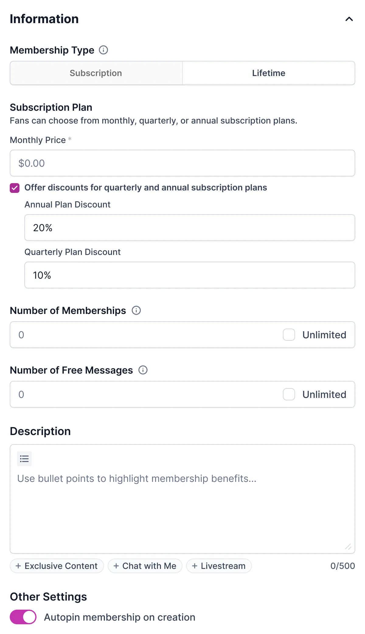 memberships-page-updates
